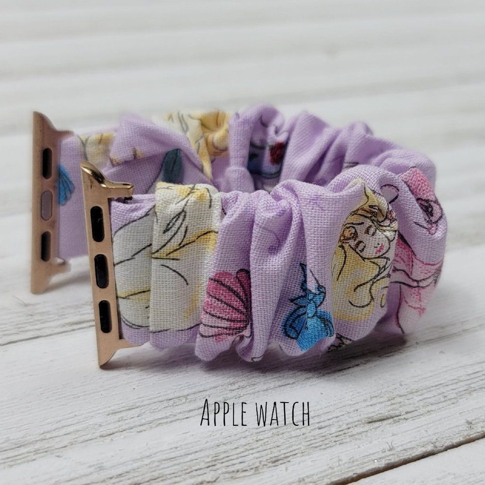 Disney Princess Scrunchie Apple Watch Band 38/40/41/42/44/45mm Cotton Fabric